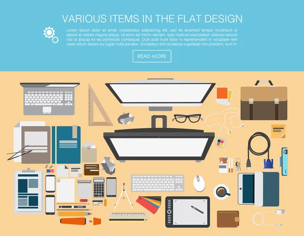 Diseño web lugar de trabajo — Archivo Imágenes Vectoriales