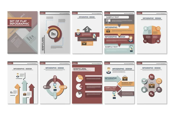 Opuscoli di infografica aziendale — Vettoriale Stock