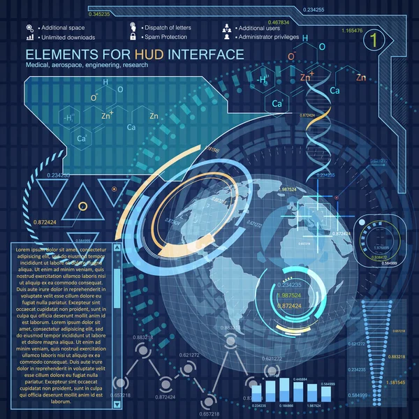 Comunicaciones por satélite, interfaz de navegación — Vector de stock