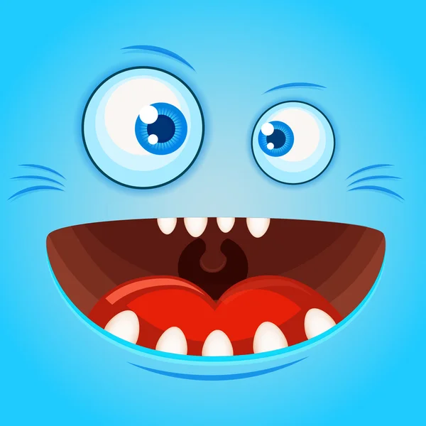 Funny monster face for print. — Stock Vector