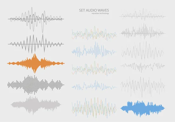 Establecer ondas sonoras — Vector de stock