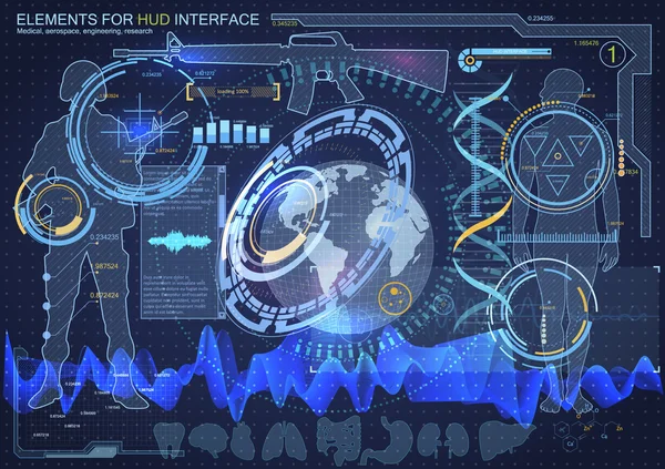 Bio-engineering interface elements — Stock Vector