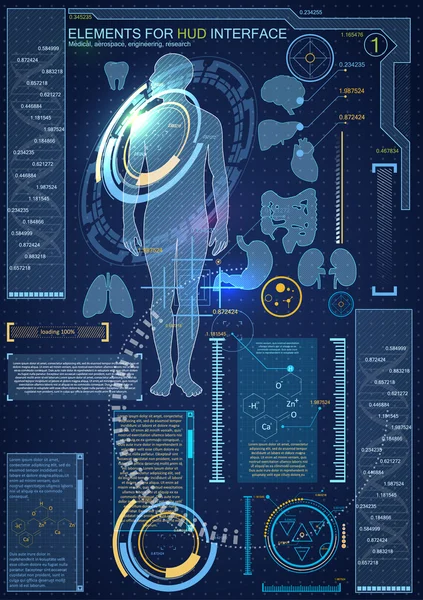 Éléments d'interface bio-ingénierie — Image vectorielle