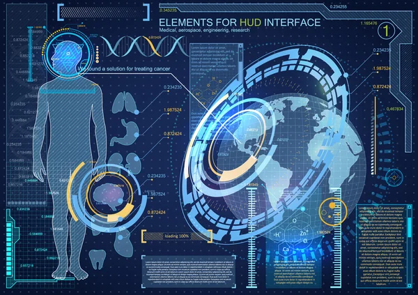 Elementos de interface de bio-engenharia — Vetor de Stock