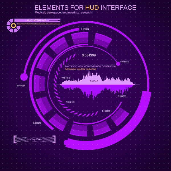 Interface de usuário gráfica virtual futurista — Vetor de Stock