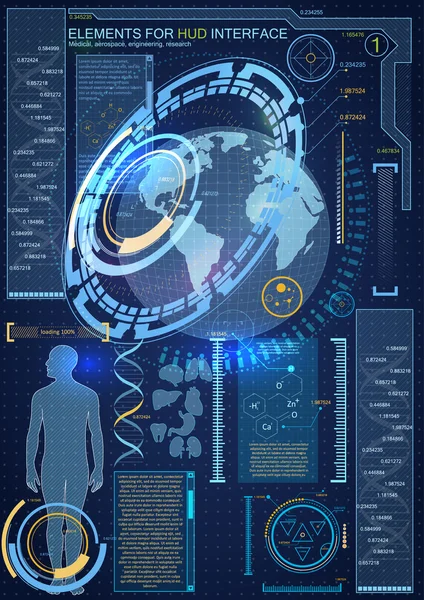 Элементы биоинженерного интерфейса — стоковый вектор