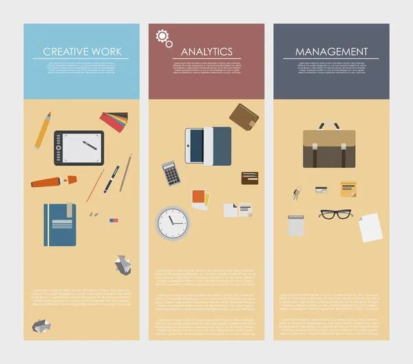 Concepts de design plat pour les entreprises — Image vectorielle