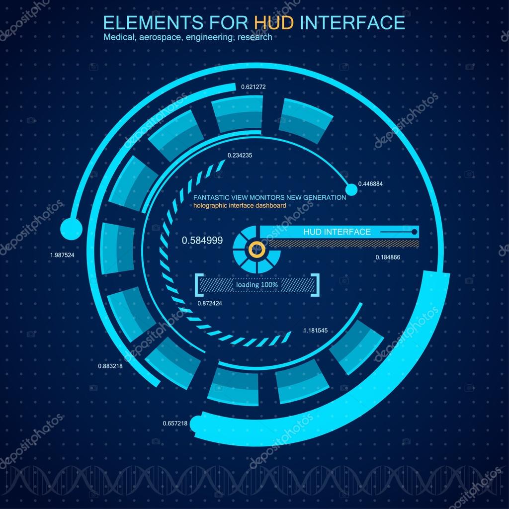 Abstract future, concept vector futuristic blue virtual graphic touch user interface HUD. Futuristic user interface. HUD element. Vector.