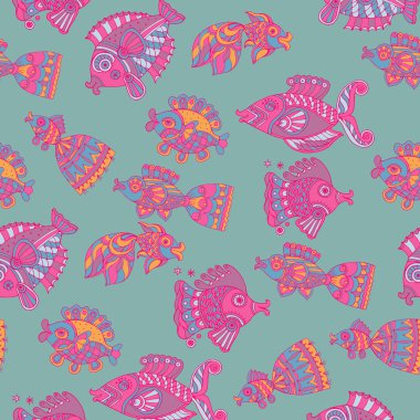 balıklar seamless modeli.