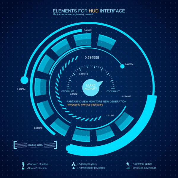 Interfaz de usuario gráfica virtual futurista — Vector de stock