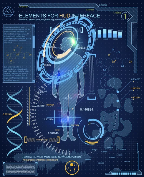 Bio-engineering interface elements — Stock Vector