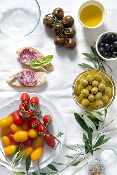 Ingrédients pour une collation d'été. produits d'été.sandwich avec sa — Photo