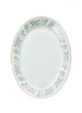 Çiçek desenli oval tabak