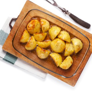 rustik fırın fırında patates rosemary ile