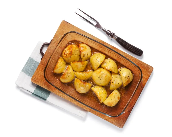 Rustikální trouba, pečené brambory s rozmarýnem — Stock fotografie