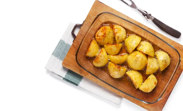 Rustic oven baked potatoes with rosemary — Stock Photo, Image