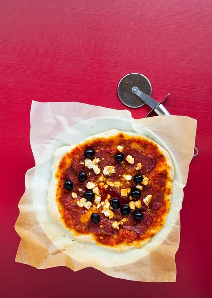Gros plan de pizza pepperoni — Photo