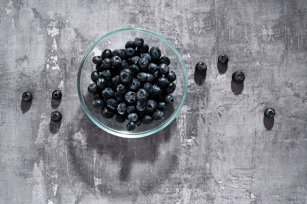 Blueberries Glass Plate Dark Background — Stock Photo, Image