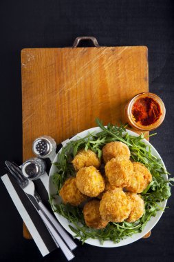 arancini ile peynir ve ' nduja