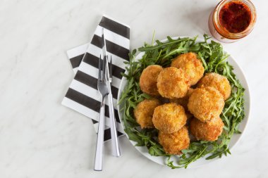 arancini ile peynir ve ' nduja