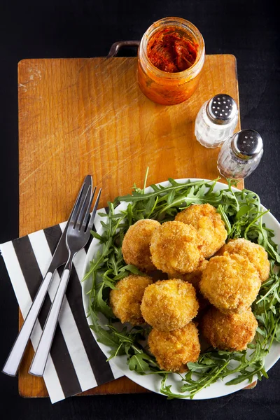 Arancini com queijo & 'nduja — Fotografia de Stock