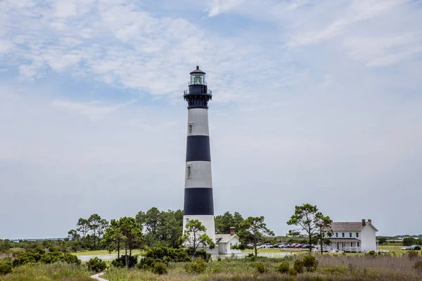 Cape Hatteras Lighthouse Outer Banks Carolina Norte Vista Todo Complexo — Fotografia de Stock