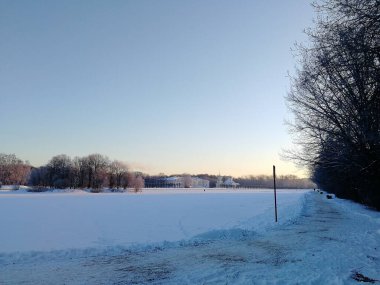 Günbatımı gölgeleri, gölge, deniz feneri, mavi, doğa, gökyüzü, arka plan, Rusya, soğuk, buz, kar, nehir, manzara, kış, manzara, seyahat
