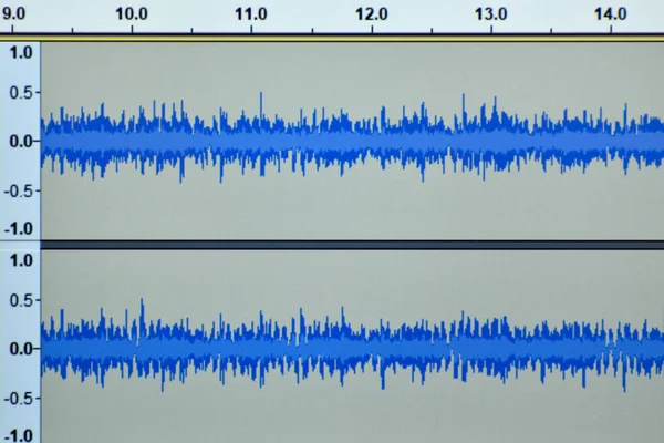 Pistas Estéreo Audio Digital Software Música Computadora Pantalla Monitor Con — Foto de Stock