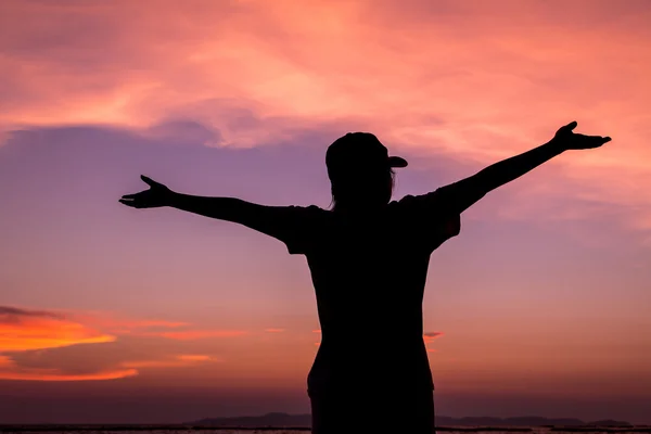 Kız gösteri el siluet