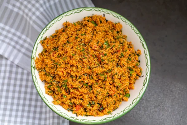 Comidas Turcas Deliciosas Tradicionales Ensalada Bulgur Kisir — Foto de Stock