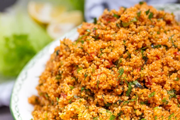 Comidas Turcas Deliciosas Tradicionales Ensalada Bulgur Kisir —  Fotos de Stock