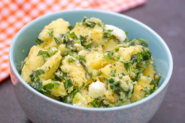 homemade mashed potatoes with parsley and dill