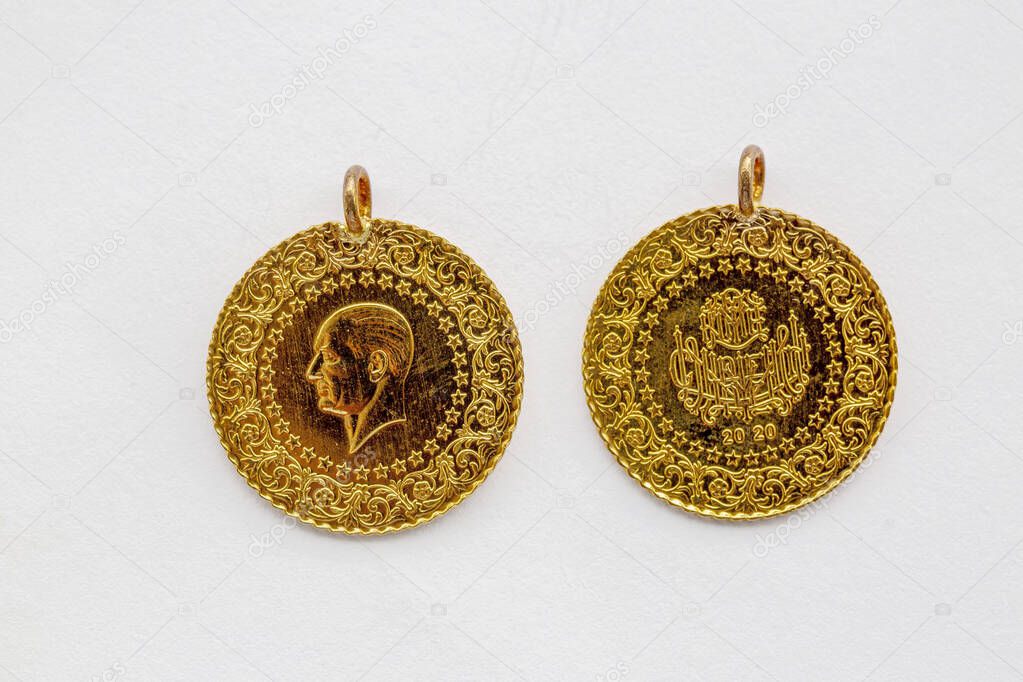 Traditional Turkish gold coins (Turkish name; Ceyrek altin)