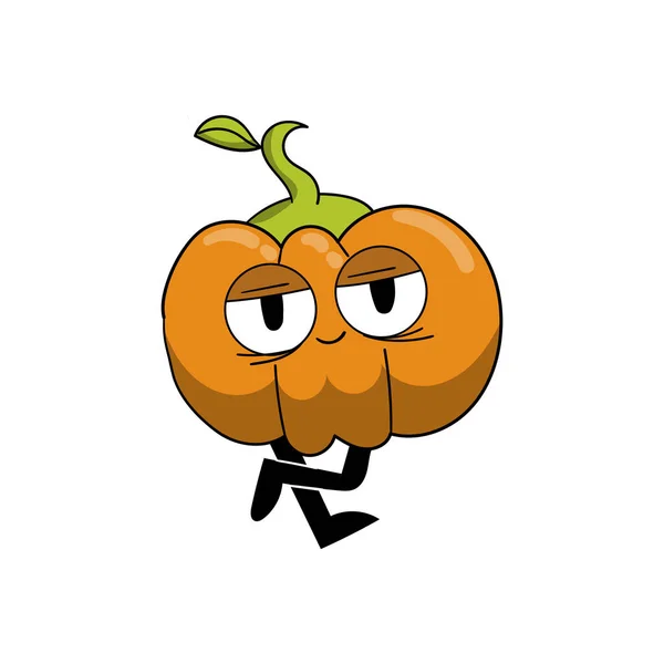 Funny Image Cartoon Orange Pumpkin White Background — Stock Photo, Image