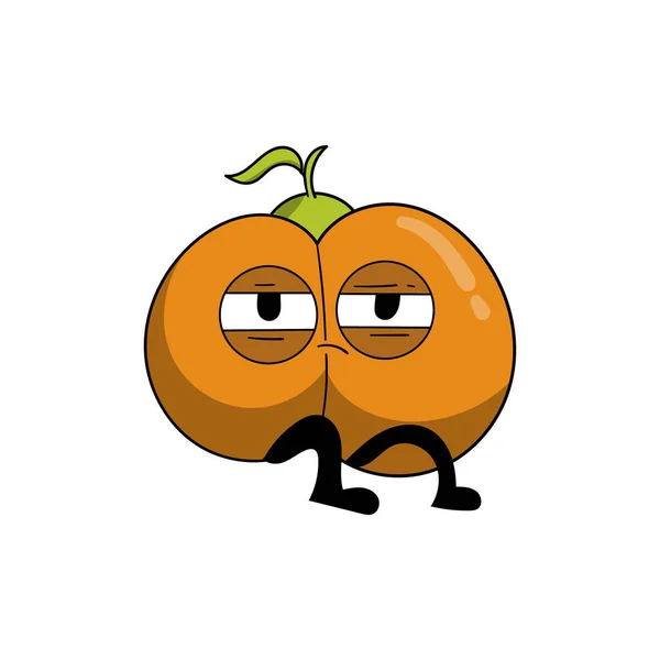 Funny Image Cartoon Orange Pumpkin White Background — Stock Photo, Image