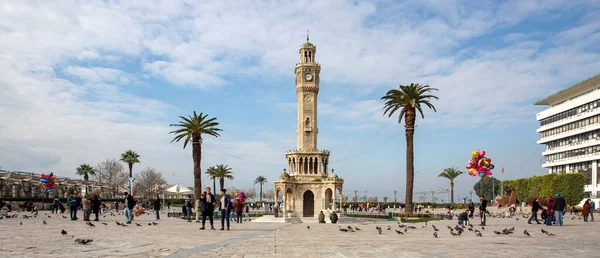 Izmir Turkey December 2019 Izmir Old Clock Tower Konak Square — Stock Photo, Image