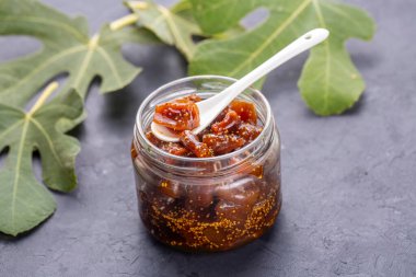 jerked organic fruit jam in a glass bowl