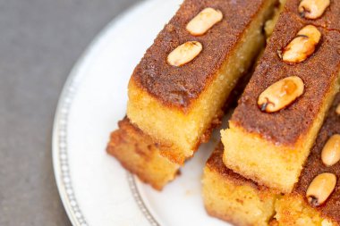 delicious turkish dessert with nuts and sugar