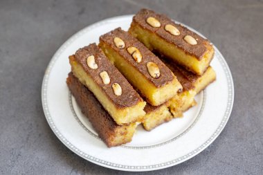 delicious turkish dessert with nuts and sugar