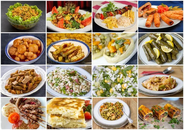 Collage Delicious Various Dishes — Stock Photo, Image