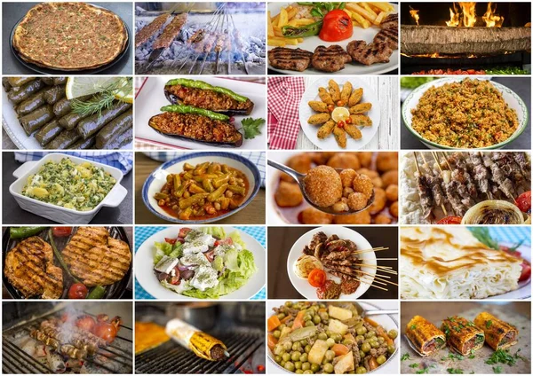 Collage Deliciosos Platos Varios — Foto de Stock