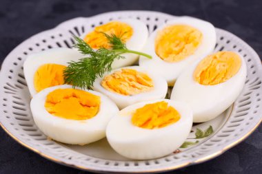 Haşlanmış yumurta, yemek fotoğrafı.