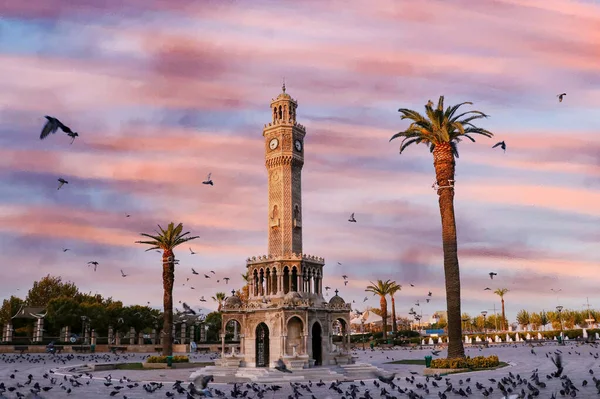 Travel Concept Photo Turkey Izmir Konak Historical Old Clock Tower — Stock Photo, Image