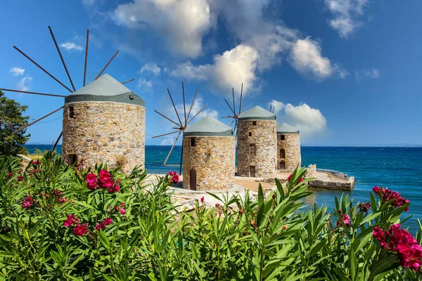 Griechenland Insel Chios Historische Windmühle Reisekonzept Foto — Stockfoto