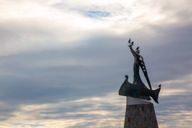 Nessebar, Bulgaristan, 21 Aralık 2024, Bulgaristan 'ın Nessebar kentinin geleneksel caddesi