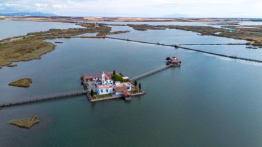 Porto Lagos - Yunanistan, 30 Eylül 2025, Saint Nicholas Manastırı Porto Lagos Doğu Makedonya ve Trakya 'daki iki adada yer almaktadır.