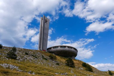 Kazanlak - Bulgaristan, 03 Ağustos 2025, Bulgaristan Buzludzha Anıt Evi. Komünizmin anıtı 