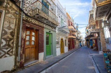 Chios - Yunanistan, 13 Ekim 2025, Chios Adası 'ndaki Pyrgi Köyü