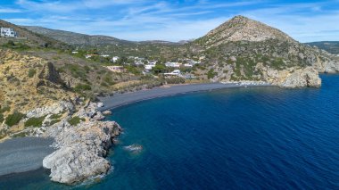 Chios Adası 'ndaki volkan plajı Mavra Volia Emporios