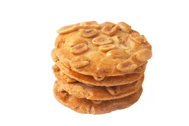 Ev yapımı fıstık ya da badem ezmeli kurabiye ya da yulaflı kurabiye.